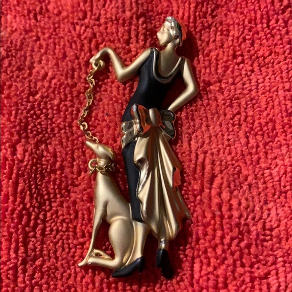 Brooches Vintage Gatsby Design In Gold plated - Picture 1 of 3